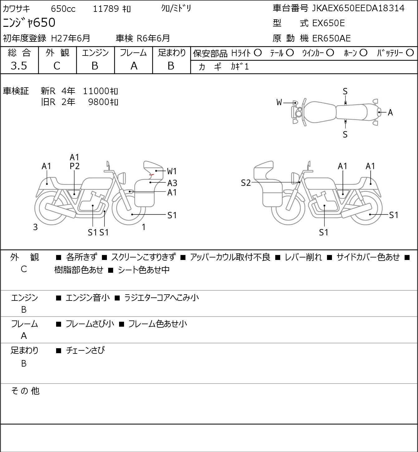 Kawasaki NINJA 650 EX650E - купить недорого