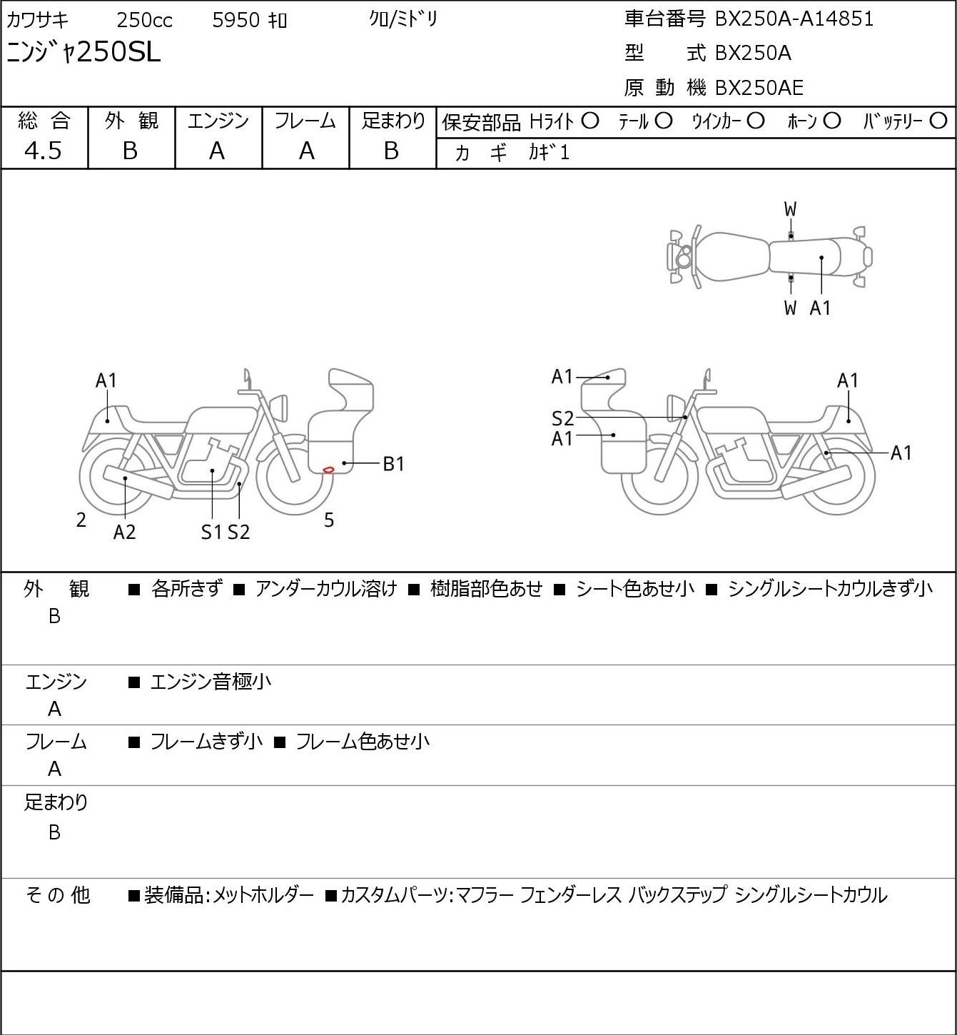 Kawasaki NINJA 250 SL BX250A г. 5950