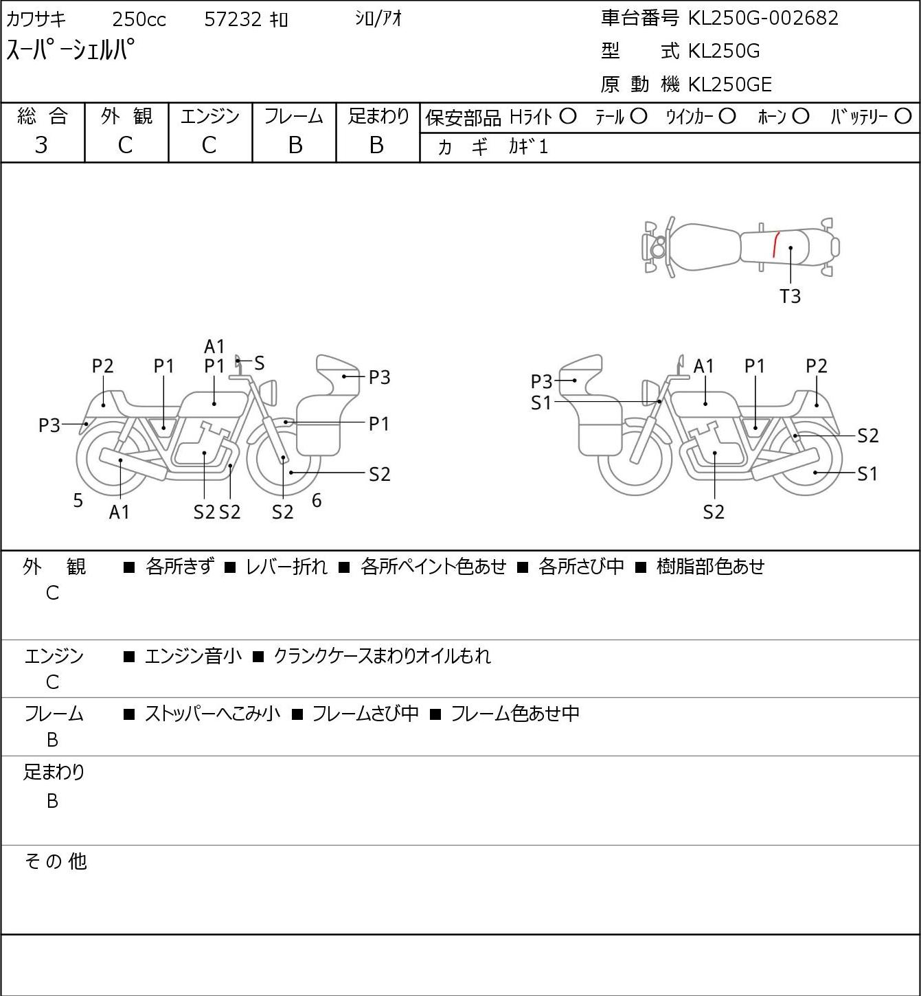 Kawasaki SUPER SHERPA KL250G 1997г. 57232