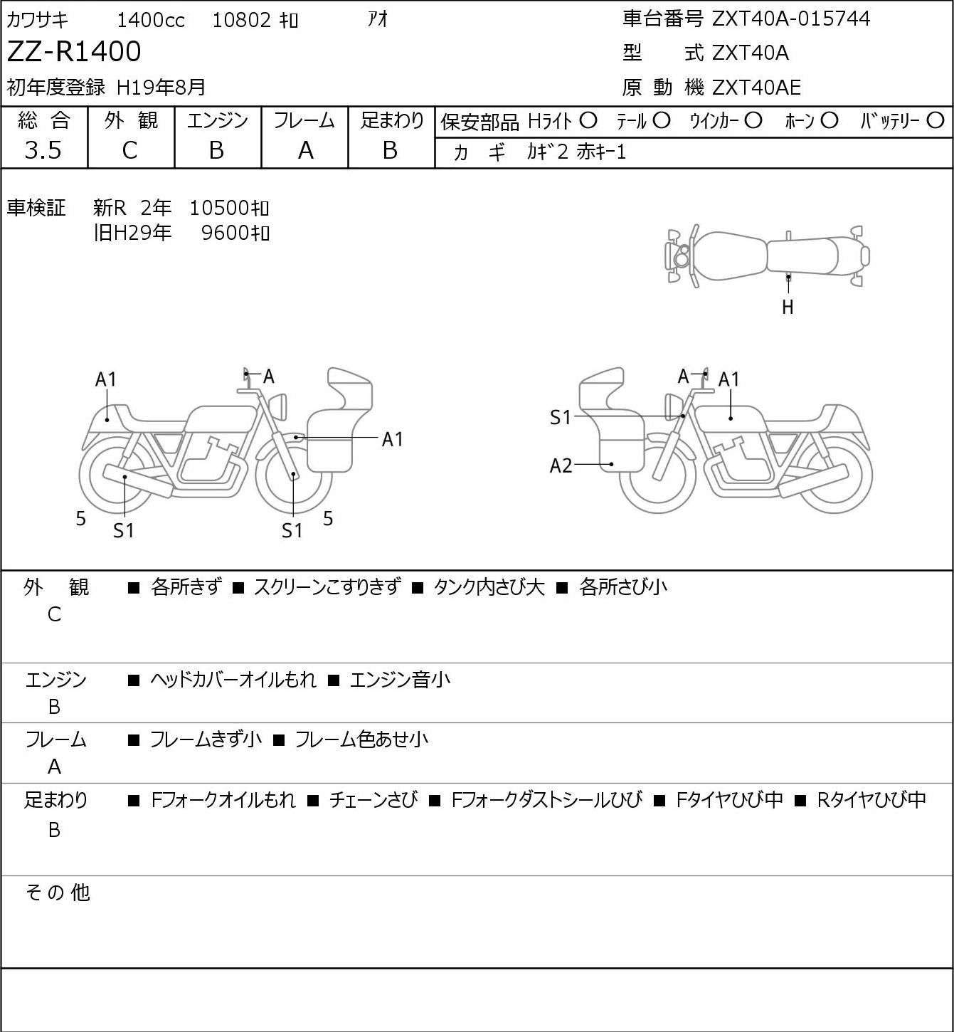 Kawasaki ZZR 1400 ZXT40A - купить недорого