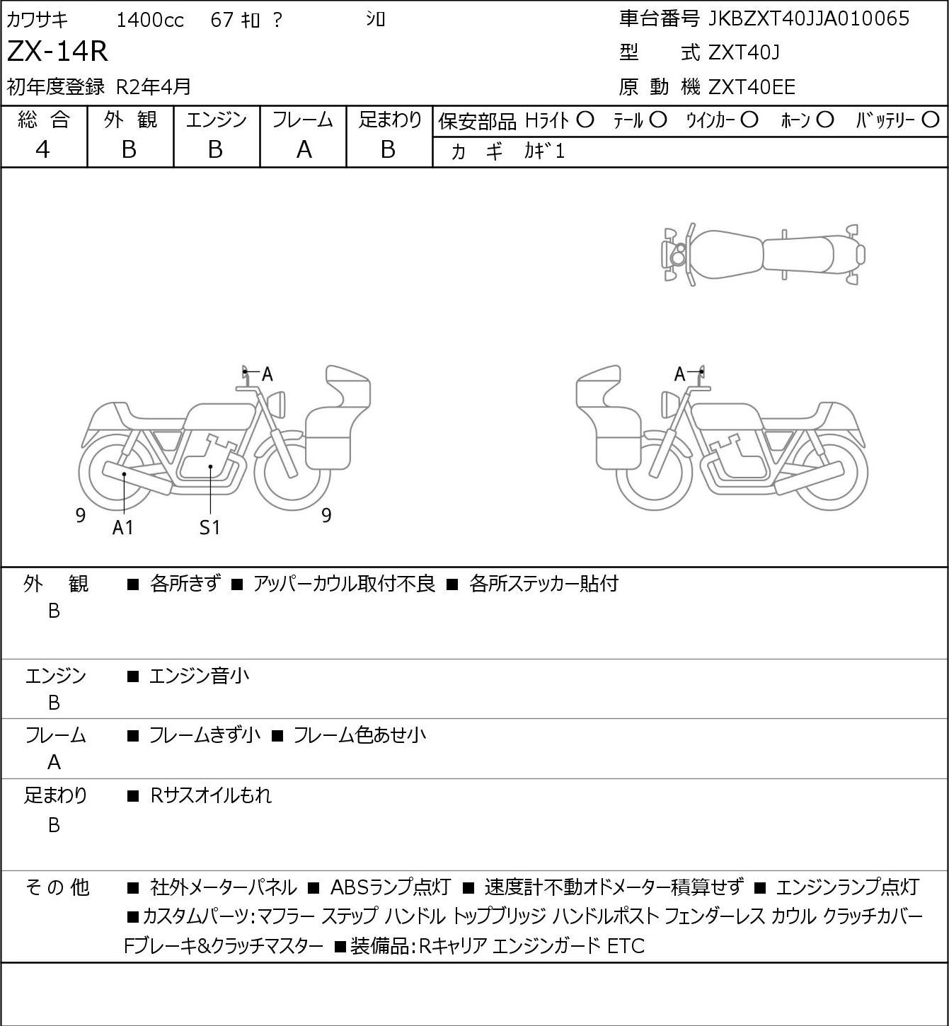 Kawasaki NINJA ZX-14R ZXT40J 2020г. 67