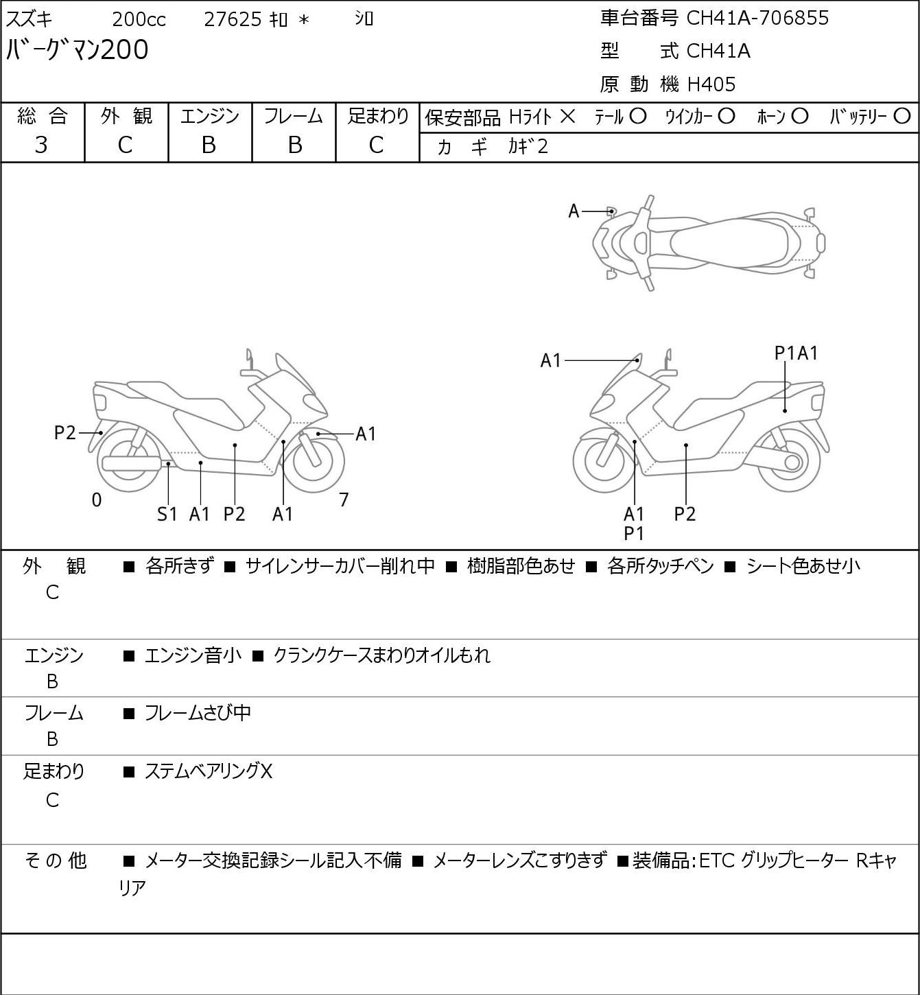 Suzuki BURGMAN 200 CH41A г. 27625